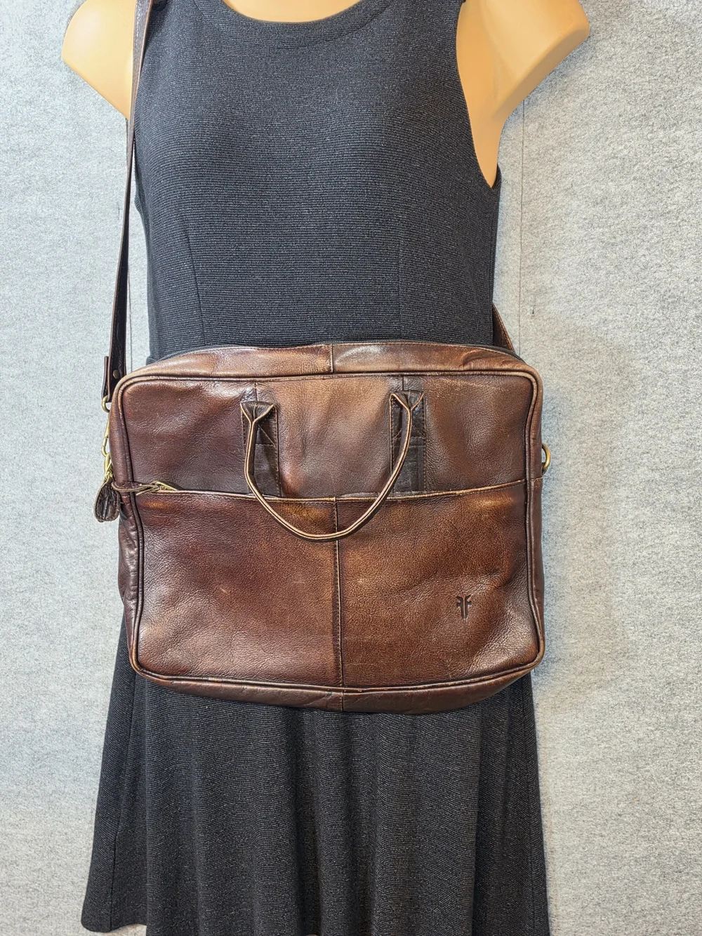 Frye Vintage Brown Leather Laptop Satchel
